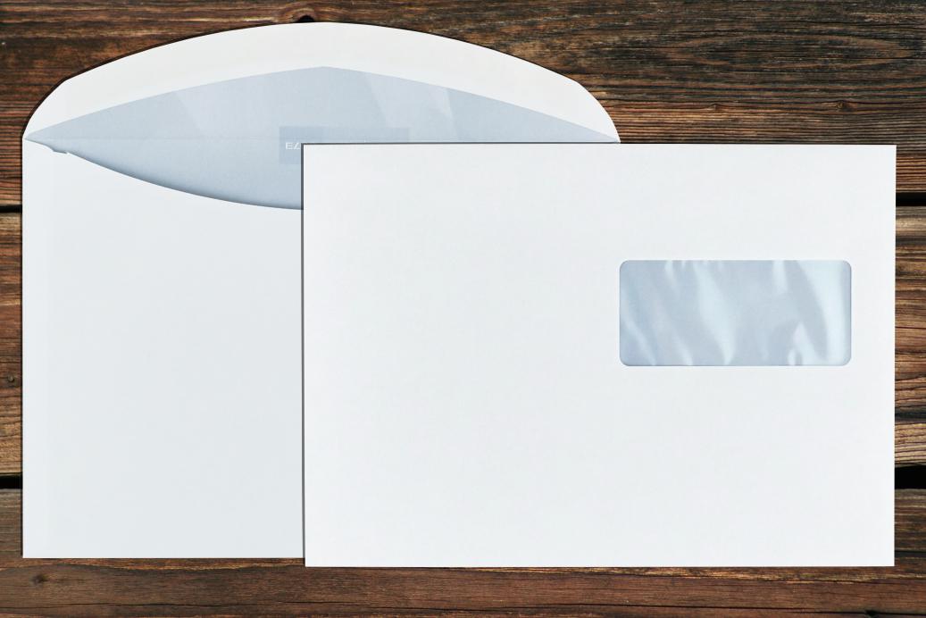 Kuvertierhüllen mit Fenster C5 162x229 mm Nassklebend Hochweiß 100 g/qm